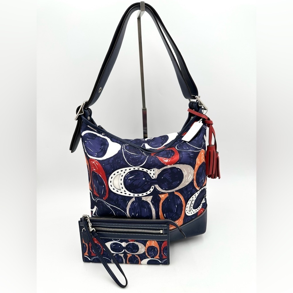 Coach Legacy Heritage Signature C Print Duffle 19946 & Matching Wristlet